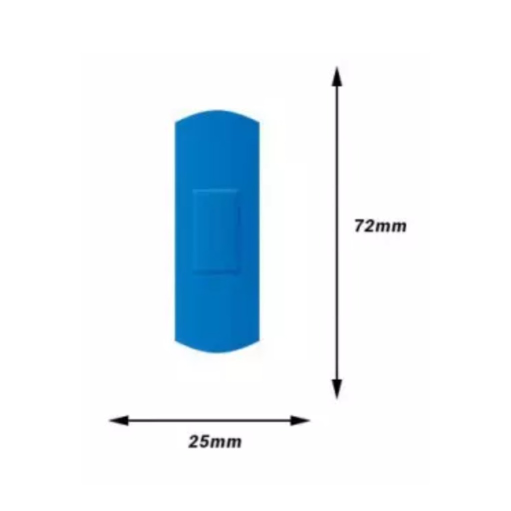 Pansements bleus détectables en boîte de 100 unités 72 x 25 mm