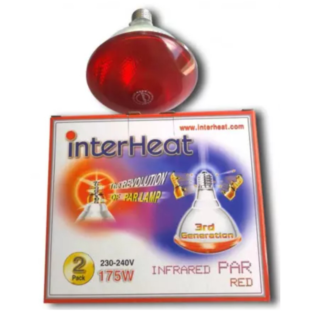 Lampadina PAR rossa Interheat da 175 W, 2 pezzi